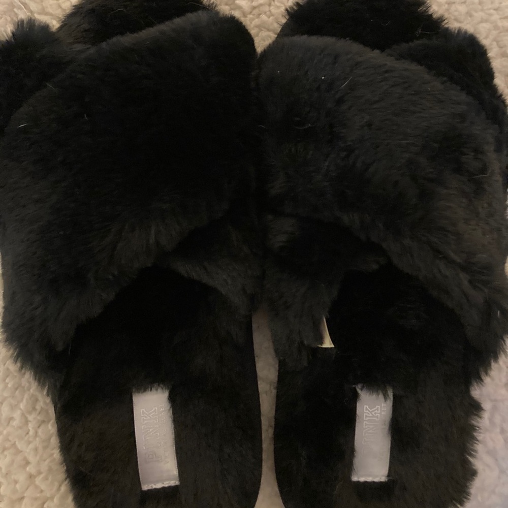 Pink Victoria secret fluffy slippers